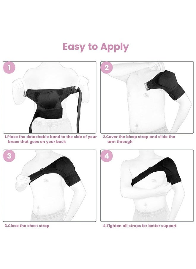 DAREU - Adjustable Shoulder Support Brace for Men and Women – Rotator Cuff, AC Joint, and Dislocation Support – Compression Sleeve for Shoulder Pain and Injury Recovery – One Size Fits Most - Image 1