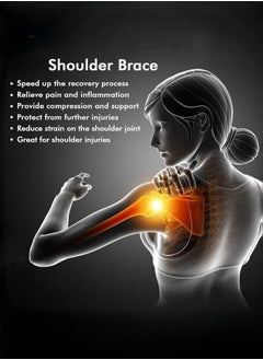 DAREU Adjustable Shoulder Support Brace for Men and Women – Rotator Cuff, AC Joint, and Dislocation Support – Compression Sleeve for Shoulder Pain and Injury Recovery – One Size Fits Most  - Image 2
