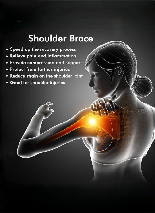 DAREU - Adjustable Shoulder Support Brace for Men and Women – Rotator Cuff, AC Joint, and Dislocation Support – Compression Sleeve for Shoulder Pain and Injury Recovery – One Size Fits Most - Image 1