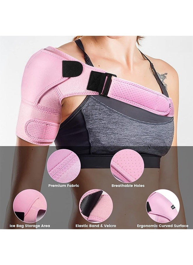 DAREU - Adjustable Shoulder Support Brace for Men and Women – Rotator Cuff, AC Joint, and Dislocation Support – Compression Sleeve for Shoulder Pain and Injury Recovery – One Size Fits Most - Image 1