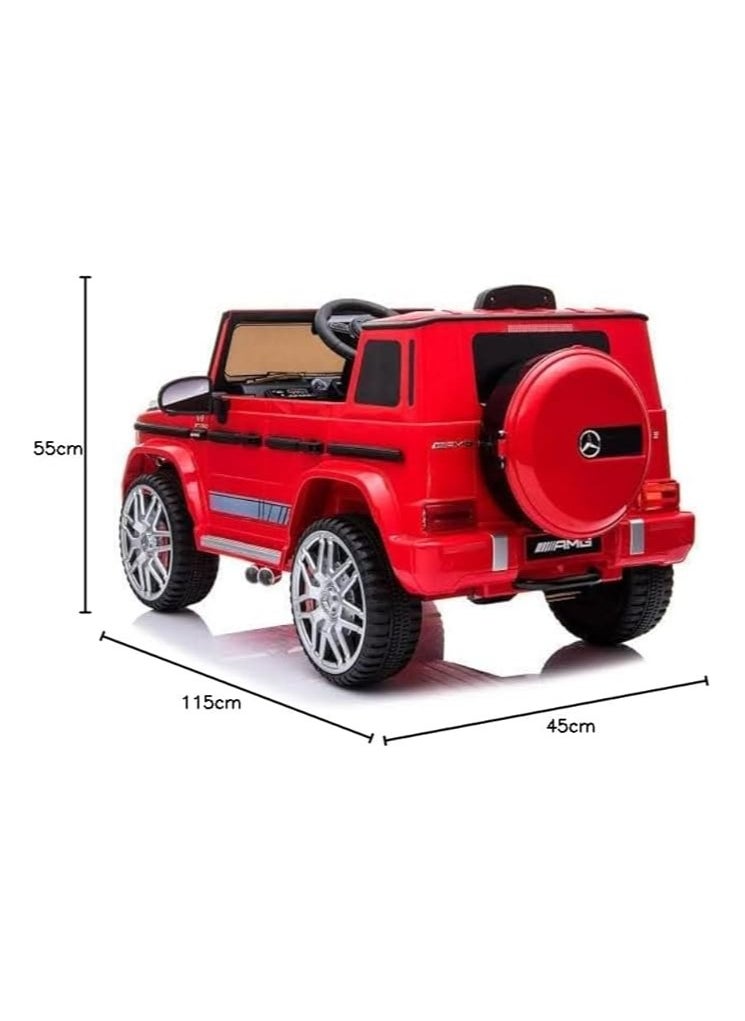 AL BADER Children's Mercedes AMG G63 G-Class With Remote Control and 2-Motors Electric, 12V Battery, Openable Doors, Car for Ages 2-8 Years (Red).  - Image 5