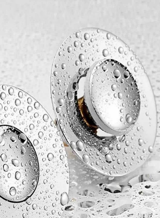 ارواق فلتر تصريف حوض عالمي قابل للتركيب من الكروم مع سدادة تصريف حوض الحمام سهلة الدفع - Image 3