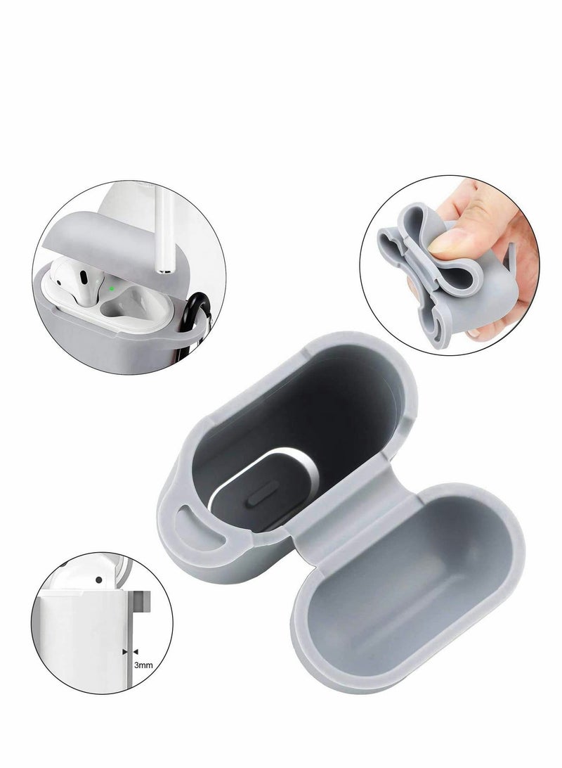 XiuWoo Airpod Cases Wireless Charging Case Waterproof Protective Cover Cute Silicone Skin with Keychain Compatible for Apple Airpods 2 & 1 Women Girls - Image 2