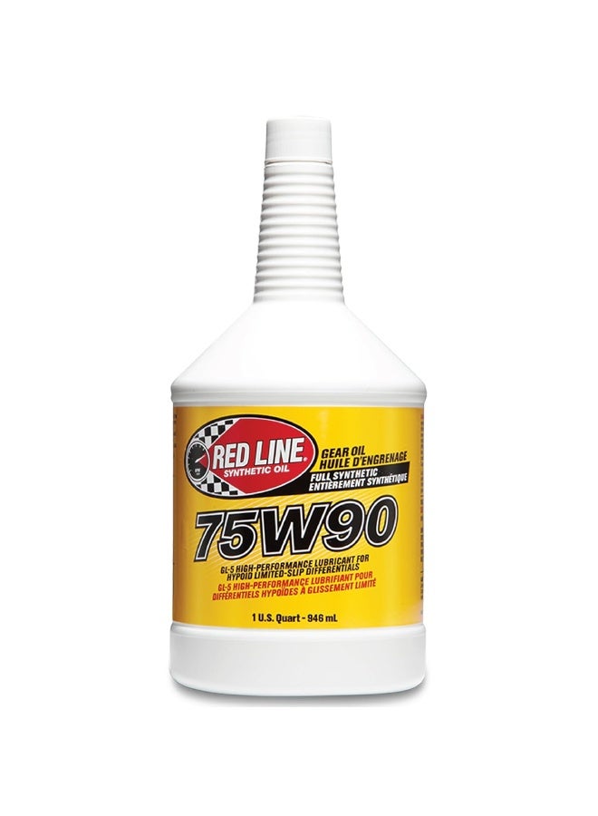 Red Line 57904 75W90 GL-5 Synthetic Gear Oil for Hypoid Limited Slip Differentials - 1 Quart (4 Pack) - Image 1
