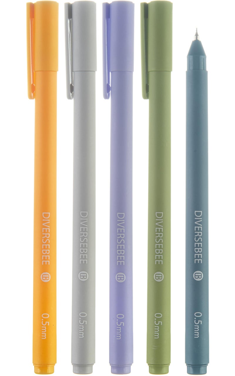 DIVERSEBEE Assorted Gel Ink Pens, 0.5 mm Gel Pens Fine Point, Cute Fine Tip Bible Pens No Bleed Through, Bible Study Journaling Supplies, 5 Pack Set (Cactus) - Image 1