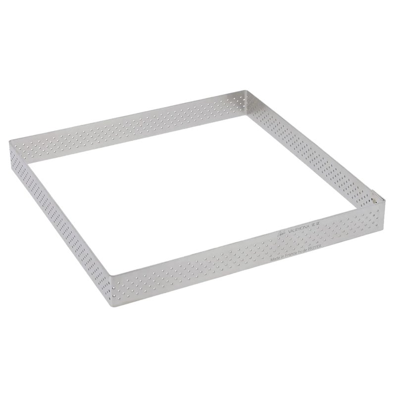 de Buyer Perforated Square Tart Ring  7 x 7 x 08  Perfect for Baking Beautifully Crisp Tarts  Easy to Use  Clean  Made in France