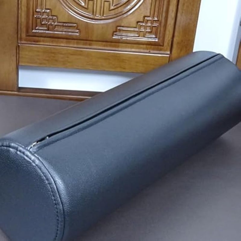 Smooth Cloth Round Roll Pillow Sponge Lumbar Cushion Sleeping Cylinder Long Bolster Pillow Cervical Neck Roll Pillow (Gray, 13×48cm/5.12×18.9Inch) - Image 2