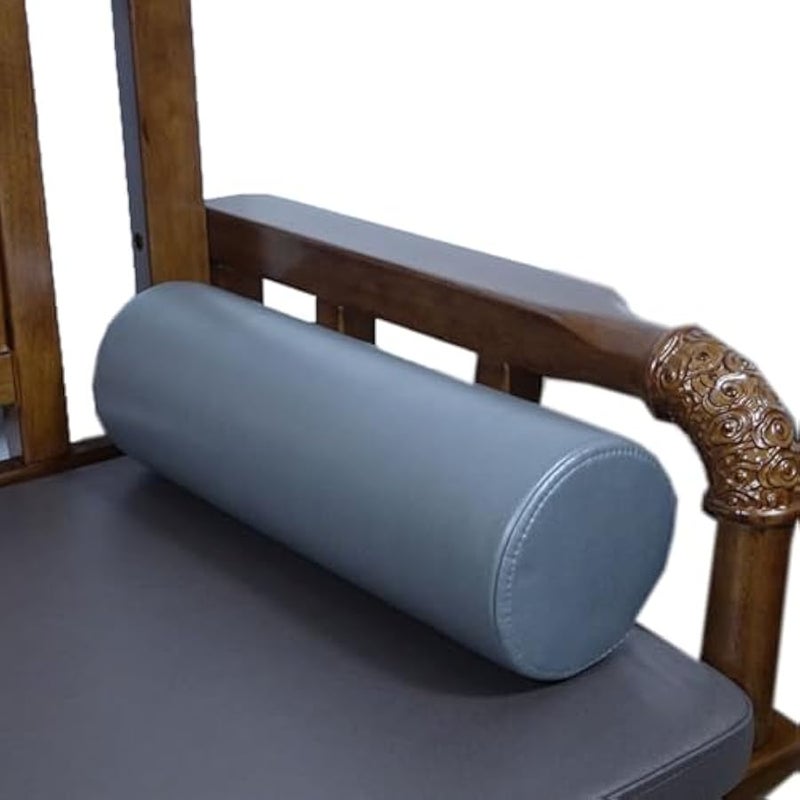 Smooth Cloth Round Roll Pillow Sponge Lumbar Cushion Sleeping Cylinder Long Bolster Pillow Cervical Neck Roll Pillow (Gray, 13×48cm/5.12×18.9Inch) - Image 1