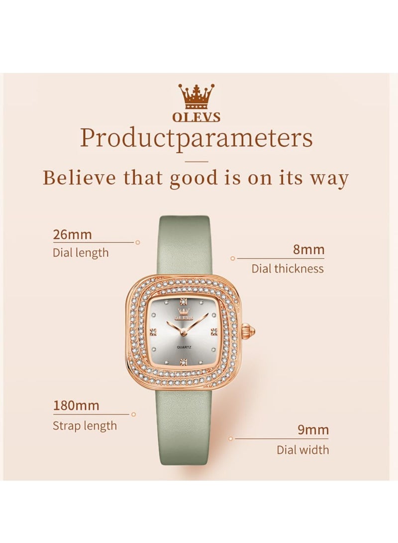 OLEVS Women's Business Leather Strap Small Dial Formal Analog Quartz Waterproof Luminous Classic Casual Retro Strap 5512 - Image 4