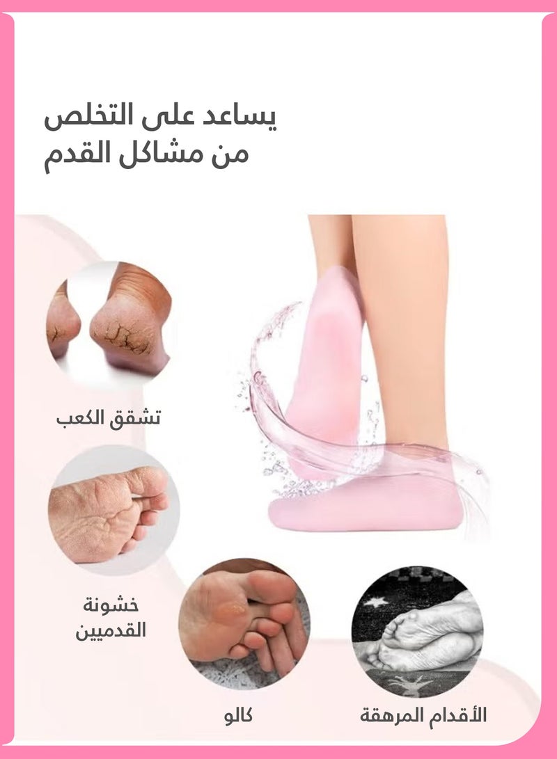 LUMYA 2 Pairs Moisturizing Gloves and Gel Socks Set, Silicone Spa Socks and Gloves, Non Slip Design, Foot and Hand Softening, Callus and Pedicure Care - Image 5