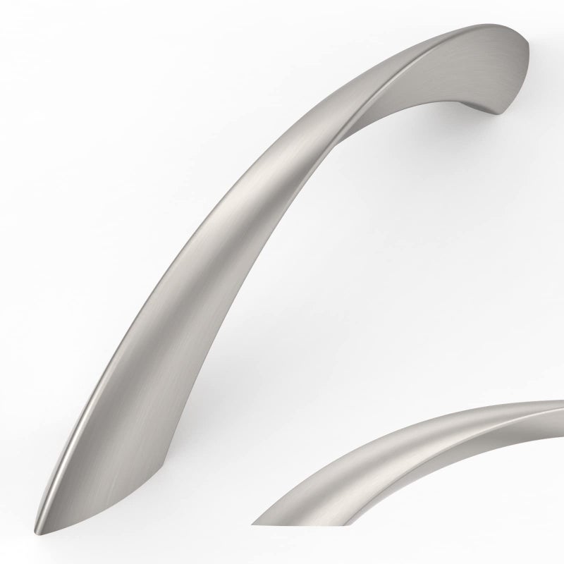 Amerdeco 10 Pack Brushed Satin Nickel 3.75 Inch(96Mm) Hole Centers Kitchen Arch Twisted Cabinet Pulls Cabinet Hardware Kitchen Handles For Cabinets Cupboard Handles Drawer Pulls Zh0048 - Image 1