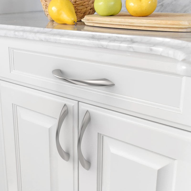 Amerdeco 10 Pack Brushed Satin Nickel 3.75 Inch(96Mm) Hole Centers Kitchen Arch Twisted Cabinet Pulls Cabinet Hardware Kitchen Handles For Cabinets Cupboard Handles Drawer Pulls Zh0048 - Image 3