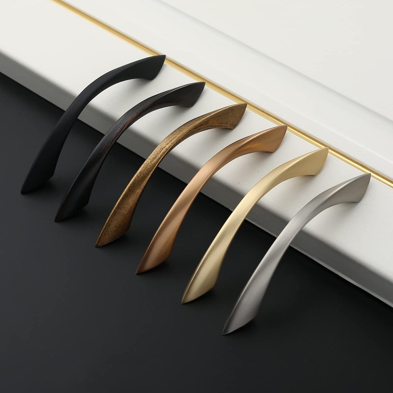 Amerdeco 10 Pack Brushed Satin Nickel 3.75 Inch(96Mm) Hole Centers Kitchen Arch Twisted Cabinet Pulls Cabinet Hardware Kitchen Handles For Cabinets Cupboard Handles Drawer Pulls Zh0048 - Image 2