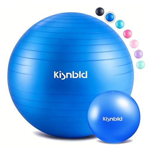 kisnbld Exercise Ball Extra Thick Yoga Ball for Workout Pregnancy Stability 4 Sizes AntiBurst Balance Ball with Foot Pump Heavy Duty Fitness Ball Chair for Office Home Gym - Image 1
