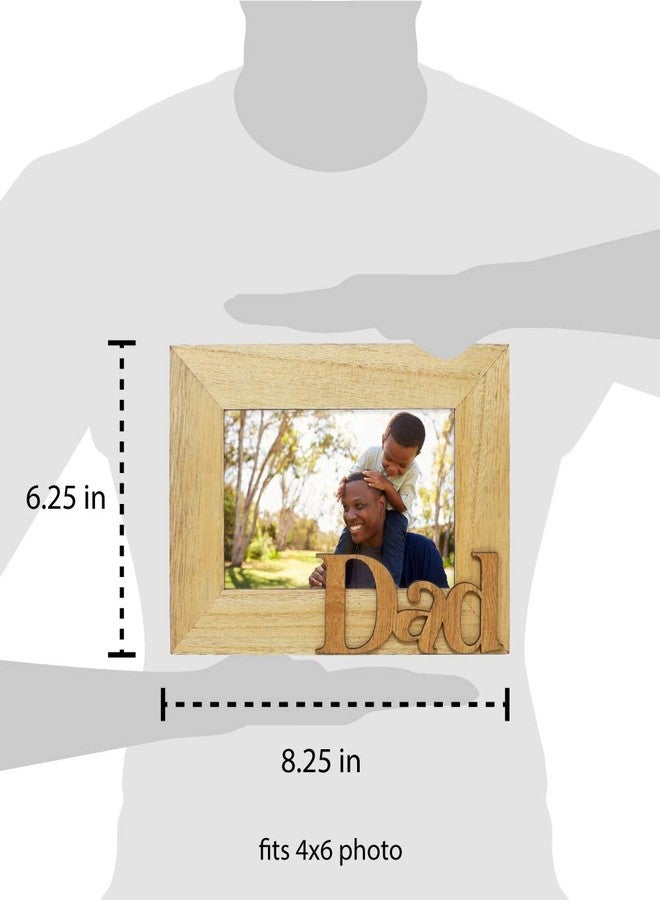 Isaac Jacobs Natural Wood Sentiments Dad Picture Frame, 4x6 inch, Photo Gift for Father, Family, Display on Tabletop, Desk (Natural, 4x6) - Image 4