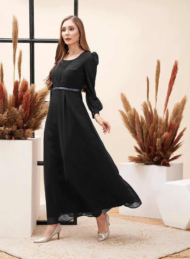 ميش فستان ماكسي بخصر إمبراطوري - Image 4