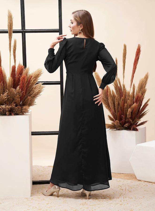 ميش فستان ماكسي بخصر إمبراطوري - Image 5