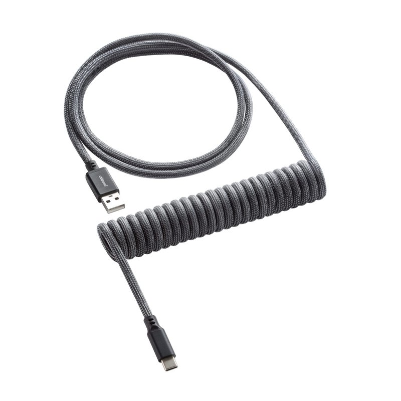 CableMod كابل مود كلاسيك ملفوف لكابل لوحة المفاتيح (رمادي كربوني، USB A إلى USB Type C، 150 سم) - Image 1