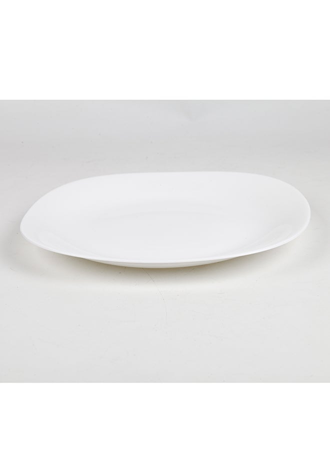 Noon East 11 inch Large Dinner Plate Set of 6, Lightweight Square Opal Glass White Dinnerware Plates, Dishwasher and Microwave Safe - Image 2
