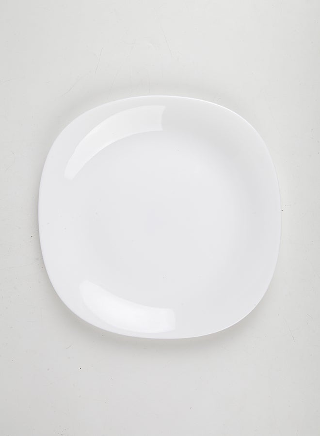 Noon East 11 inch Large Dinner Plate Set of 6, Lightweight Square Opal Glass White Dinnerware Plates, Dishwasher and Microwave Safe - Image 3