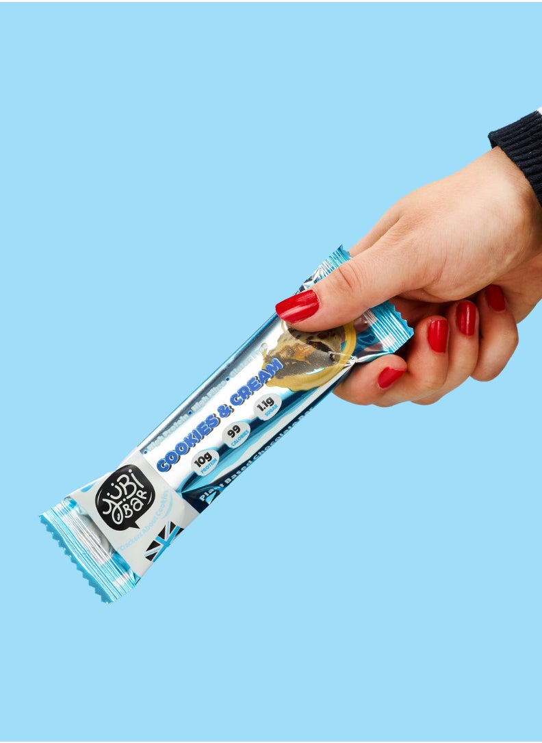 YuBi Bar Yubi Bar Vegan Cookies & Cream Protein Bars – 12 x 35 g (Total 420 g) – 99 Calories, High Protein & Fibre, Low Sugar, Gluten & Dairy-Free Snack, Made in UK  - Image 4