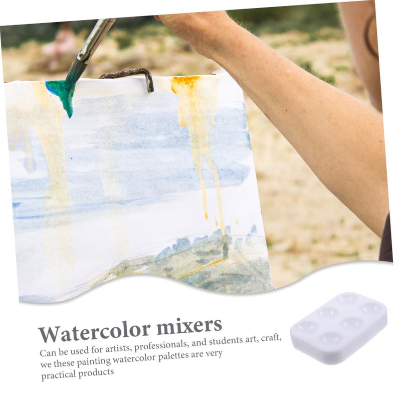 12 Plastic Watercolor Mixing Trays Rectangular Paint Compartments for Artists Students DIY - Image 4