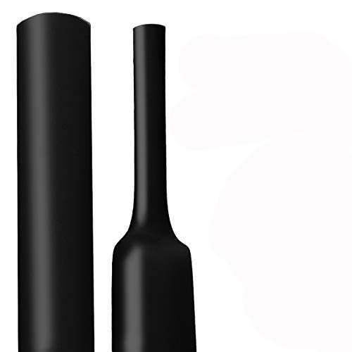 XHF Diameter 1-1/2 Inch (39mm) 3:1 Waterproof 1.5" Heat Shrink Tubing Marine Grade Wire Cable Adhesive Lined Tube Insulation Seal Against Moisture Corrosion and Air Leakage, 4 Ft Black - Image 1