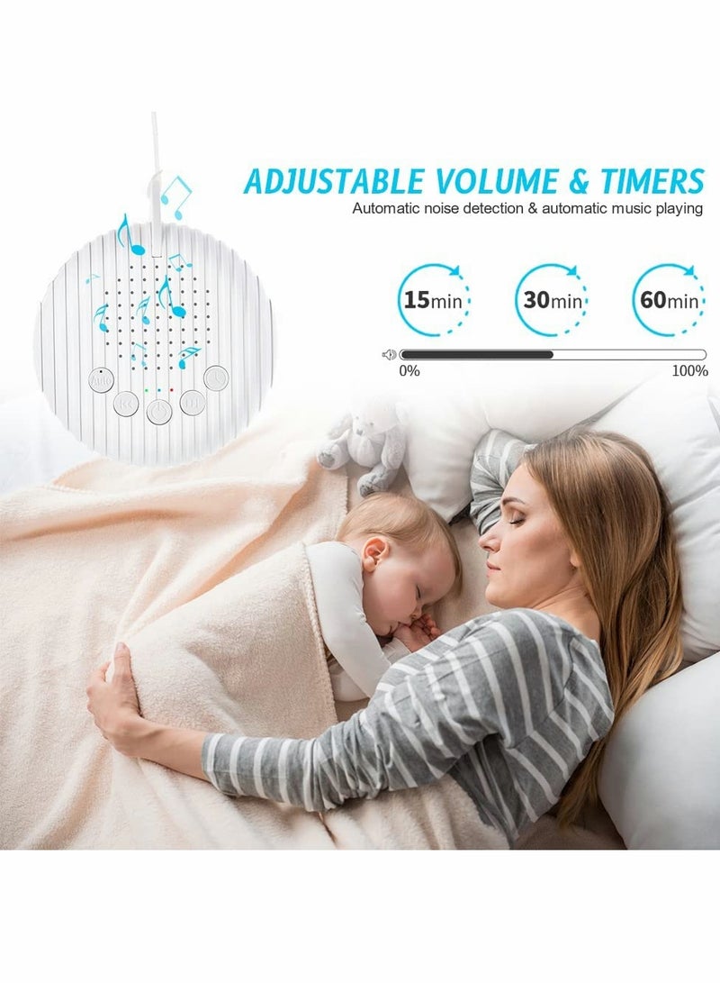 White Noise Machine, Sleep Sound Machine With 10 Soothing Nature Sounds Therapy Portable, Mini Sound Machine For Baby Kids Adults, Usb Rechargeable Baby Sleep Machine With 3 Timer Memory Functions - Image 4