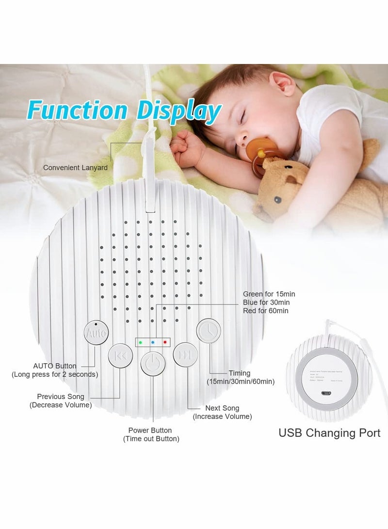 White Noise Machine, Sleep Sound Machine With 10 Soothing Nature Sounds Therapy Portable, Mini Sound Machine For Baby Kids Adults, Usb Rechargeable Baby Sleep Machine With 3 Timer Memory Functions - Image 3