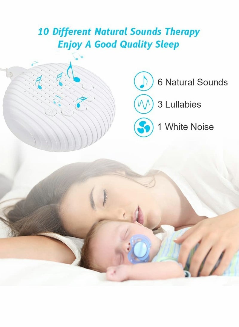 White Noise Machine, Sleep Sound Machine With 10 Soothing Nature Sounds Therapy Portable, Mini Sound Machine For Baby Kids Adults, Usb Rechargeable Baby Sleep Machine With 3 Timer Memory Functions - Image 2