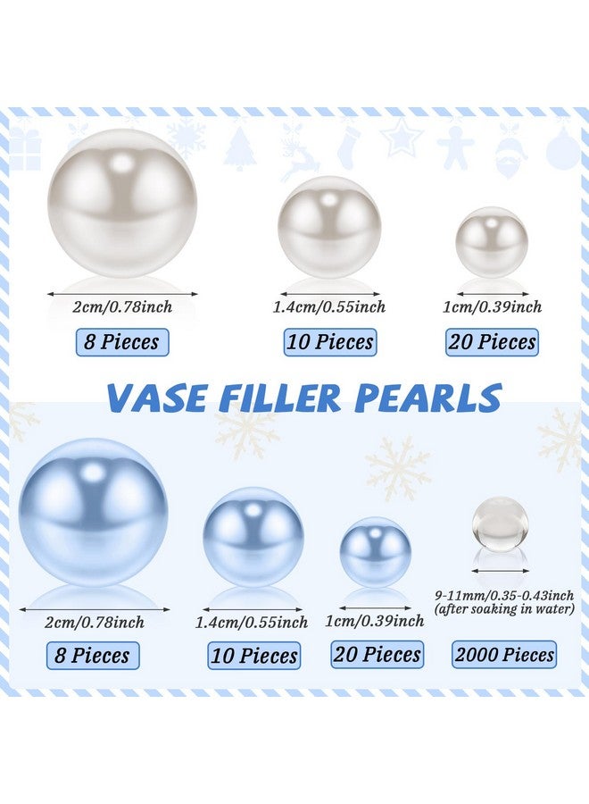 MTLEE 2106 Pieces Christmas Vase Filler Pearl for Vase Filler Pearls for Vases Candyland Pearls Water Gels Beads Candles Centerpiece for Christmas Home Table Party Decor(Snowflake Style) - Image 2