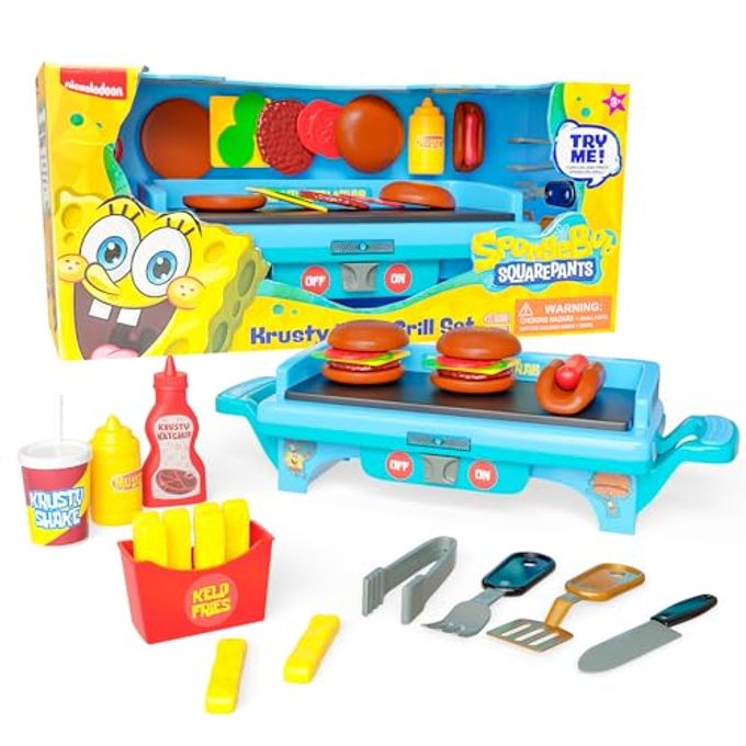 Lollipop Spongebob Squarepants Kids Grill Playset Toy Kitchen Sets with Cooking Toys, Kitchen Playset for Kids Ages 6-10, and Pretend Play Kitchen - Image 1