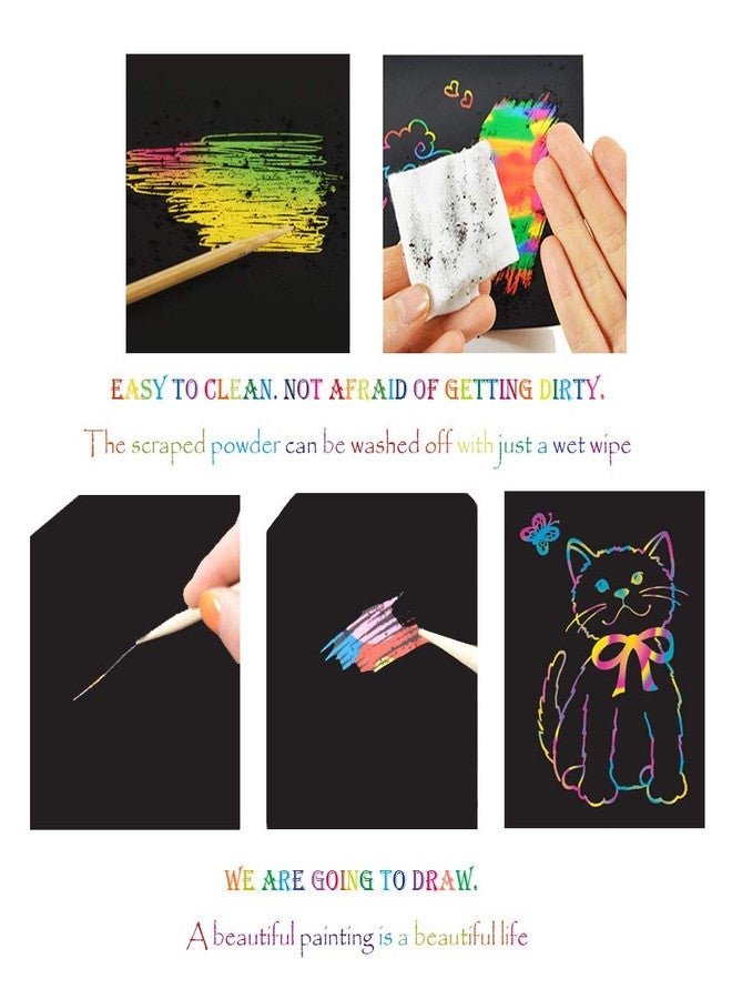 MBJRFU I&Art Scratch Art Books for Kids Scratch Art Paper Rainbow Scratch Art for Best Gifts - Image 4