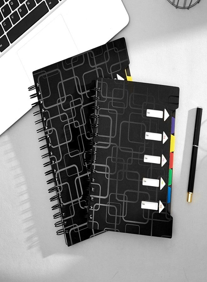 CAGIE Spiral Notebook with Dividers, 5 Subject Notebook College Ruled, 120 Sheets/ 240 Pages,8.25"x6.25" A5 Spiral Journal Notebook(Black) - Image 5