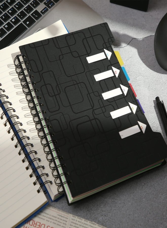 CAGIE Spiral Notebook with Dividers, 5 Subject Notebook College Ruled, 120 Sheets/ 240 Pages,8.25"x6.25" A5 Spiral Journal Notebook(Black) - Image 2
