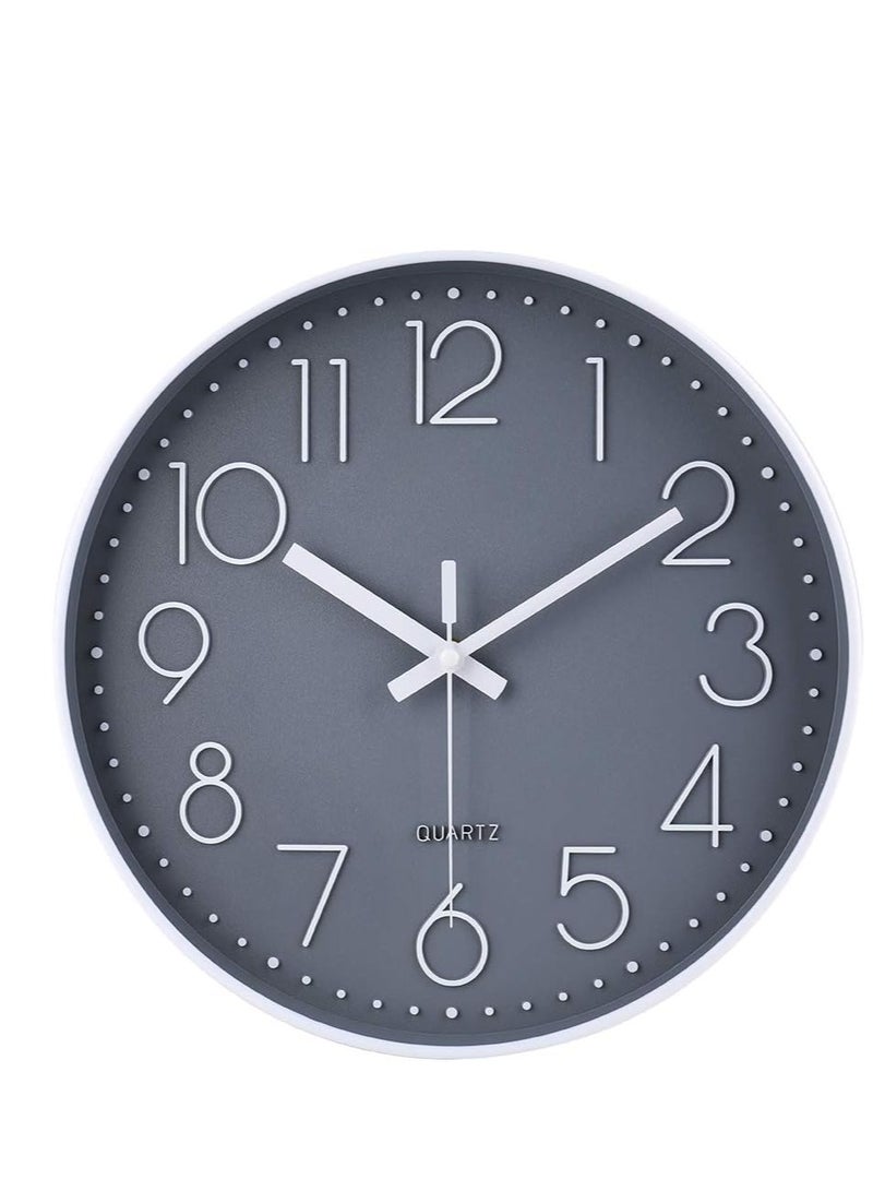 TRASSLE Wall Clock 12 Inch Non-Ticking Silent Battery Operated Round Wall Clock Modern Simple Style Decor Clock for Home,Office,School,Kitchen,Bedroom,Living Room - Image 1