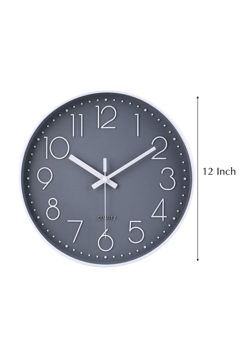 TRASSLE Wall Clock 12 Inch Non-Ticking Silent Battery Operated Round Wall Clock Modern Simple Style Decor Clock for Home,Office,School,Kitchen,Bedroom,Living Room - Image 2