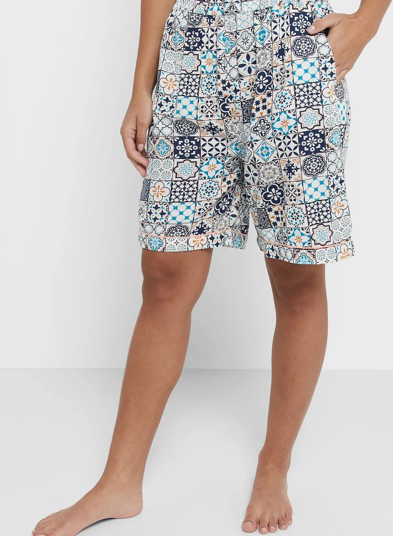 Ginger Printed Buttoned Down Short Set