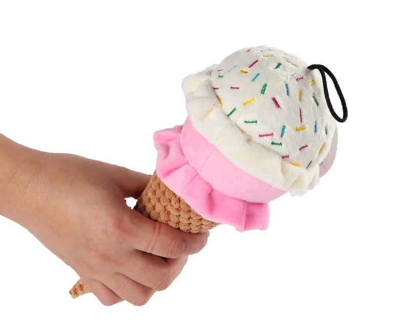 Pet Lou Petlou Durable Plush Dogs Squeak Toys. 10-Inch Ice Cream, All Breed Sizes - Image 3