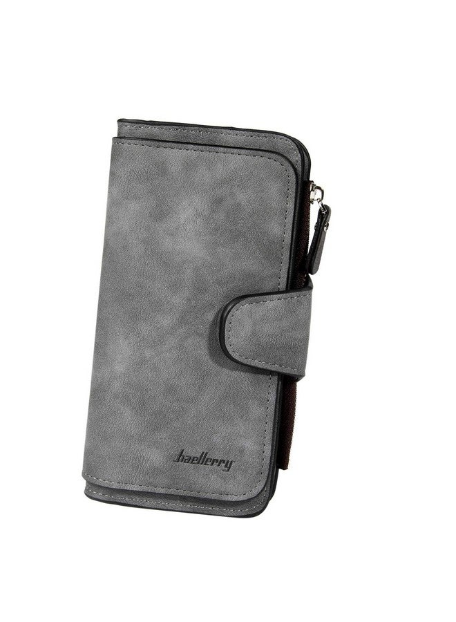 Baellery Wallet For Women Rfid Blocking Clutch Purse Long Ladies Credit Card Holder Organizer(Dark Grey) - Image 1