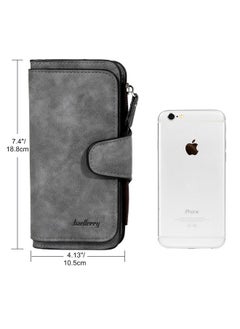 Baellery Wallet For Women Rfid Blocking Clutch Purse Long Ladies Credit Card Holder Organizer(Dark Grey)  - Image 2