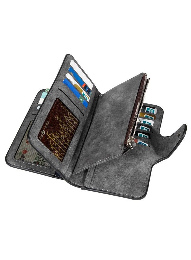 Baellery Wallet For Women Rfid Blocking Clutch Purse Long Ladies Credit Card Holder Organizer(Dark Grey) - Image 4