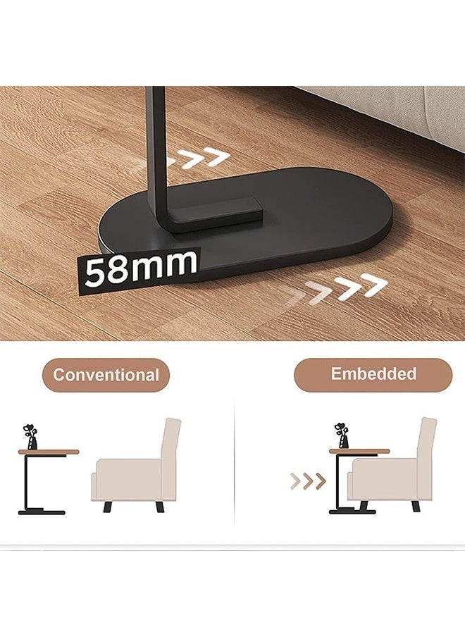 Hihonor Black Sofa Side Table,Slides Under the Sofa Wooden Table for Living Room,Easy to Assemble and Move,Suitable for Living Room/Study/Patio(48*30*63cm)  - Image 4