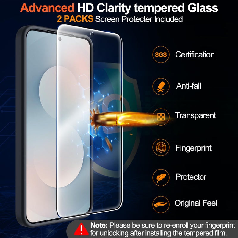 MOZOTER for Samsung Galaxy S25 FE Case with Magnetic,[Compatible with MagSafe][12Ft Military Dropproof][2*Screen Protector] Translucent Shockproof Case for S25 FE-Black - Image 5