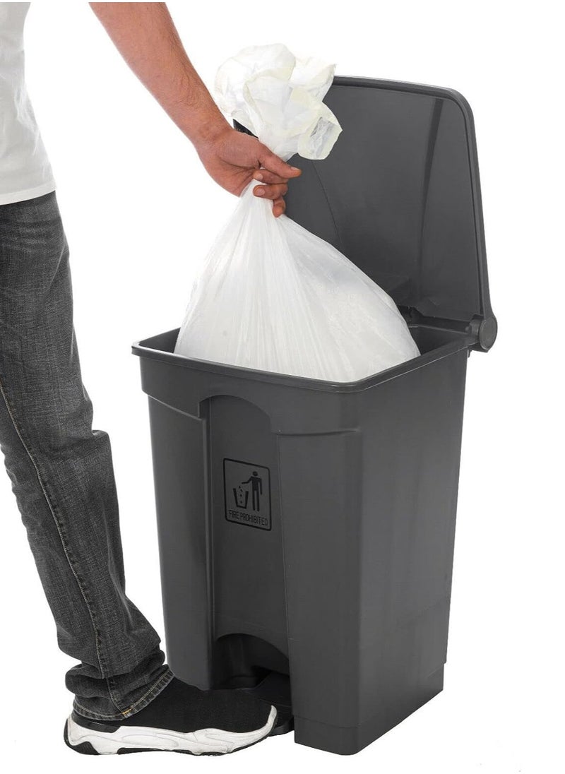 SAQOWARE - 45 Litre Waste Bin | Dust Bin | Garbage Bin | Pedal Bin | Trash Bin | Step on Waste Bin with Pedal Dark Grey - Image 1
