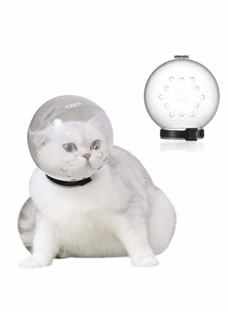 SYOSI Cat Adjustable Hood, Breathable Cat Helmet, Anti Bite Clear Muzzles for Kitten, Safety Prevent for Small Pets Grooming  - Image 1