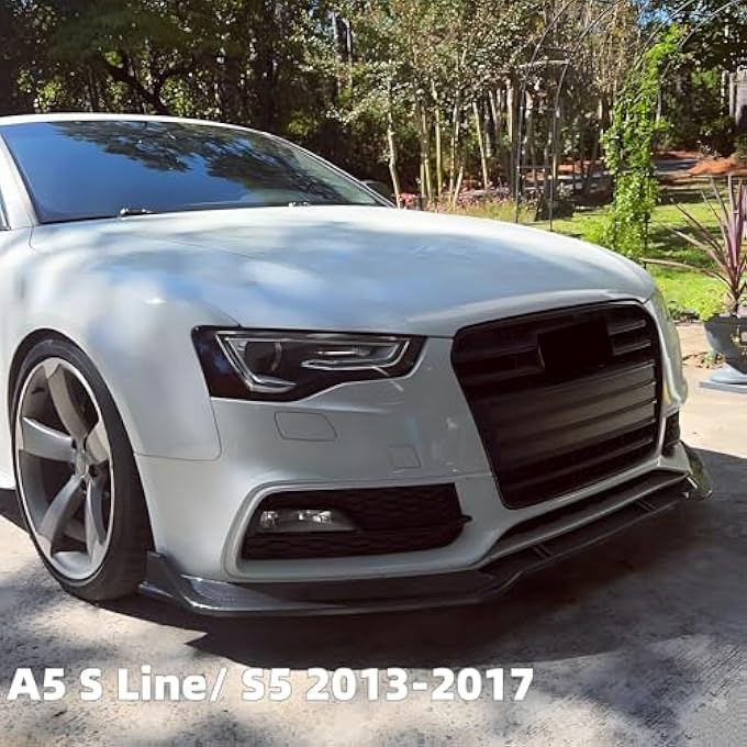 Sts.Ev01 STSEV01 Front Bumper Lip Splitter Spoiler Fit for Audi A5/ S5/ B8 B8.5 2008-2017 + A4/ S4/ B8 B8.5 2008-2016 Accessories, 3pcs Air Dam Chin Body Kit Underbody Lip (Carbon Fible Look) - Image 3