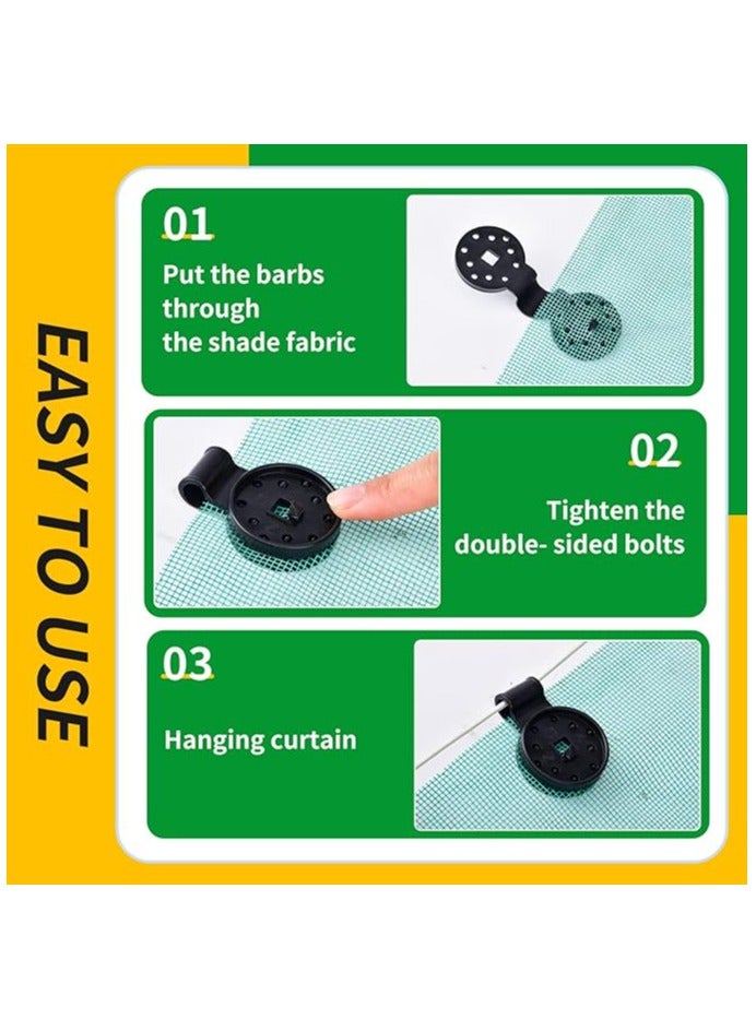 20 Shade Cloth Plastic Clips Round Black Grips for Greenhouse Outdoor Garden, Anti-bird Netting, Sun Shade Net, Fabric Accessories - Image 2