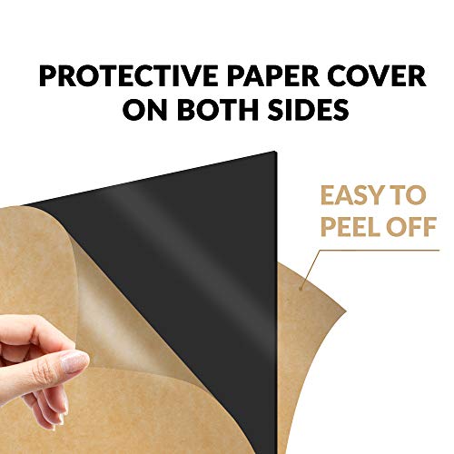 SimbaLux Acrylic Sheet Black Opaque Cast Plexiglass 12” x 12” Square Panel 1/8” Thick (3mm) Pack of 2 Plastic Plexi Glass Board with Protective Paper for Signs, DIY Display Projects, Craft - Image 3