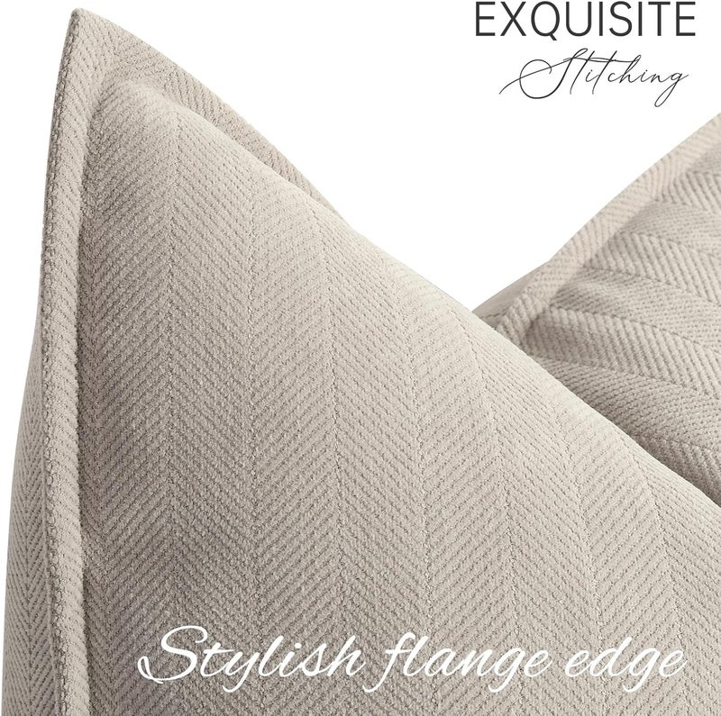 ZWJD Gray Pillow Covers 20x20 Set of 2 Chenille Pillow Covers with Elegant Design Soft and Luxurious Decorative Throw Pillows for Couch, Bed, and Home Decor - Image 2